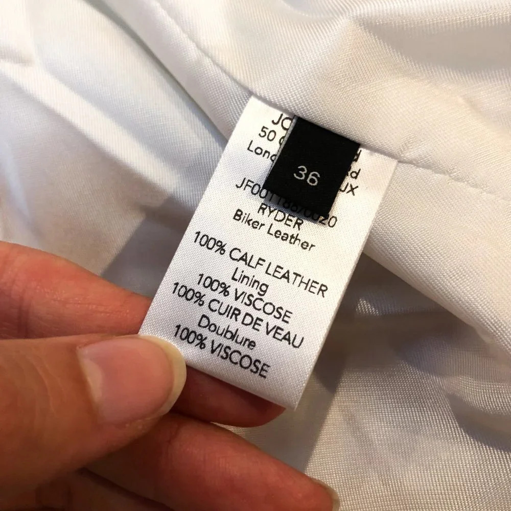 JOSEPH Ryder 100% Lamb Leather White Designer Classic Motorcycle Jacket 36 RARE - Picture 9 of 12